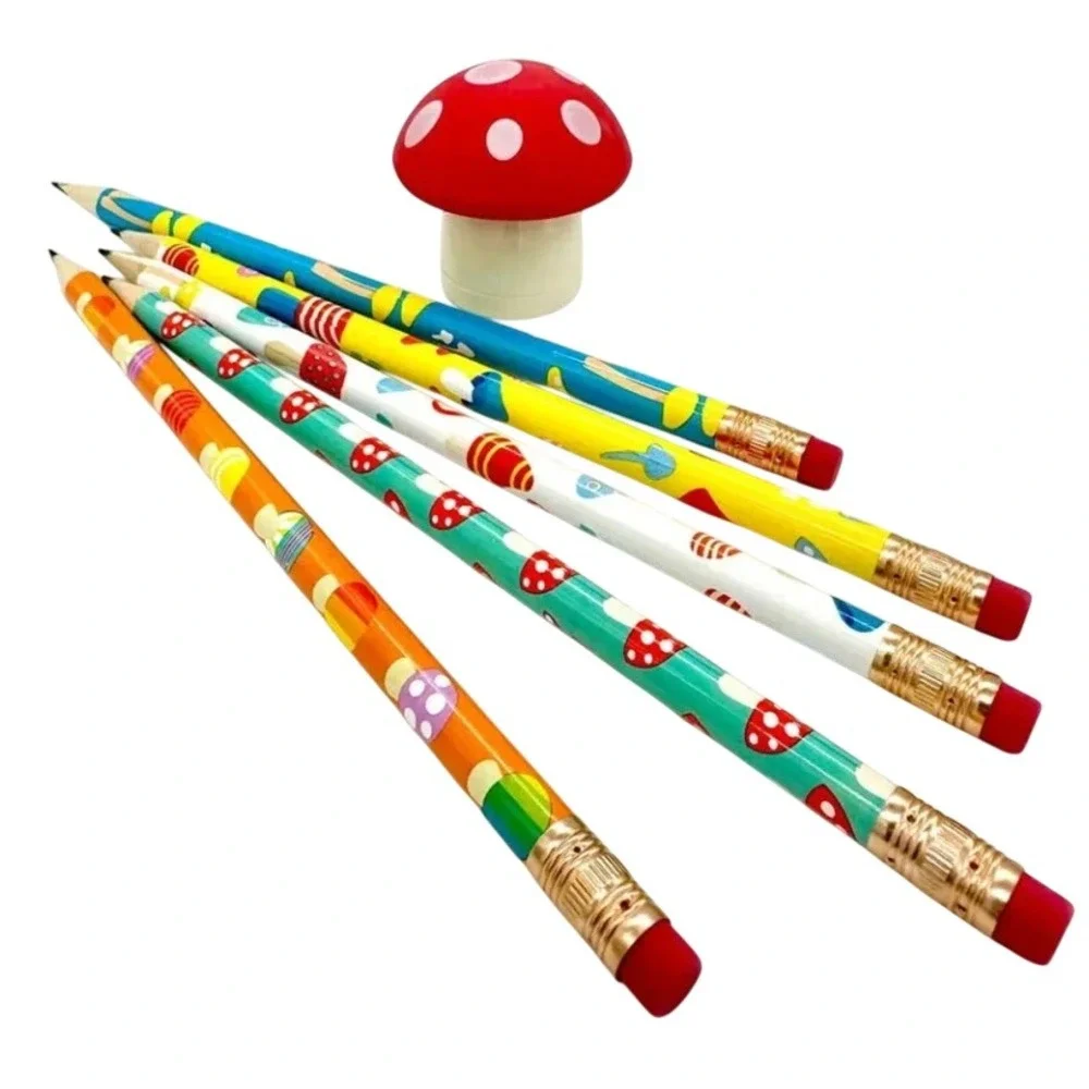 Snifty Writer's Workshop Mushroom 15 Pencil Set with Sharpener and Eraser Cap